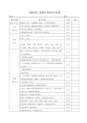 口服给药三基操作考核评分标准.docx