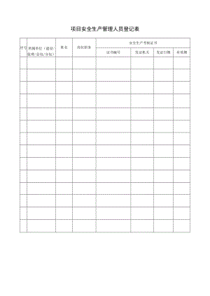 项目安全生产管理人员登记表.docx