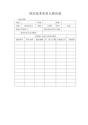 项目技术负责人简历表.docx