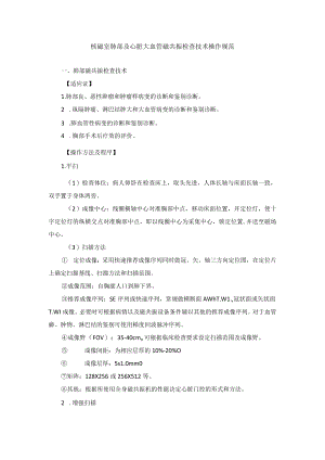 核磁室肺部及心脏大血管磁共振检查技术操作规范.docx