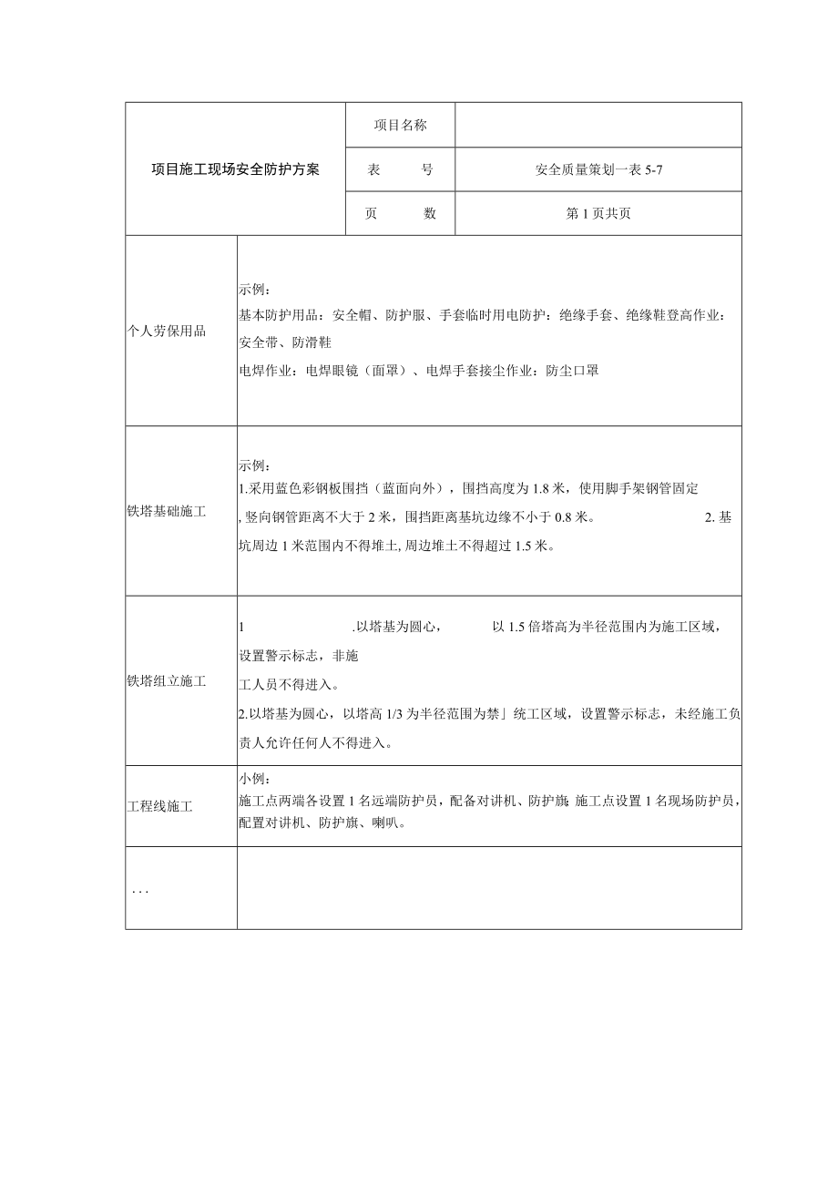 项目施工现场安全防护方案.docx_第1页