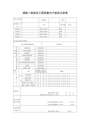 墙面一般抹灰工程质量分户验收记录表.docx