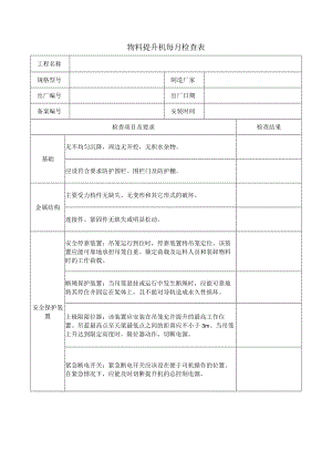 物料提升机每月检查表.docx
