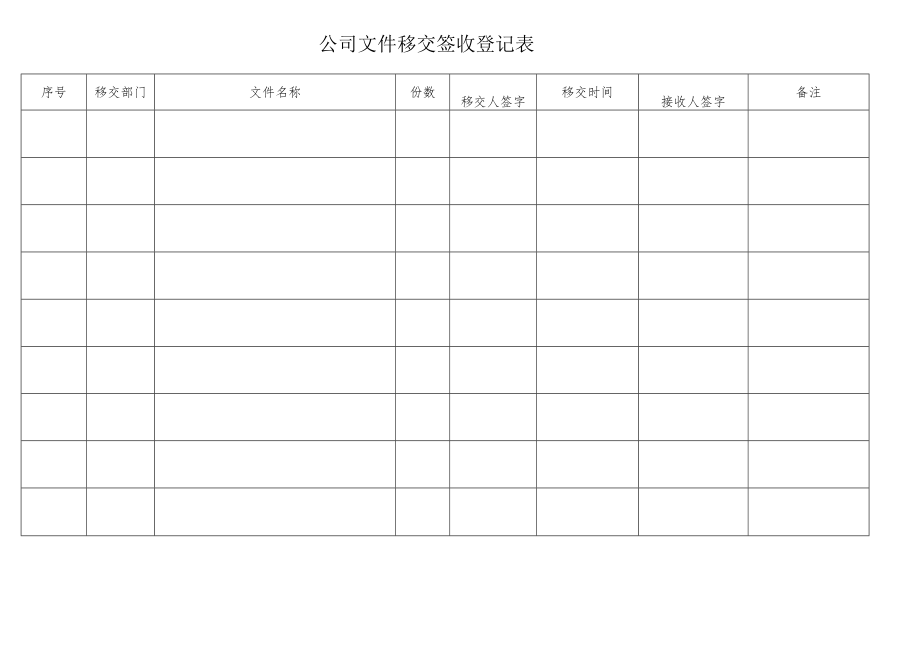 公司文件移交签收登记表（模板）.docx_第1页