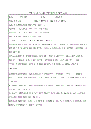 慢性病规范化治疗培训班需求评估表.docx
