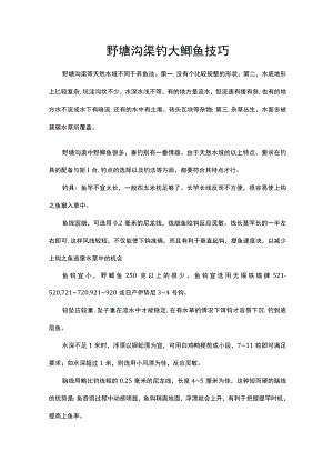 野塘沟渠钓大鲫鱼技巧.docx