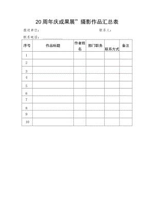 20周年庆成果展”摄影作品汇总表.docx