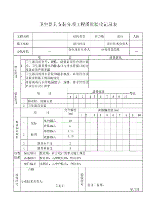卫生器具安装分项工程质量验收记录.docx