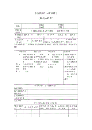 教师个人研修计划.docx