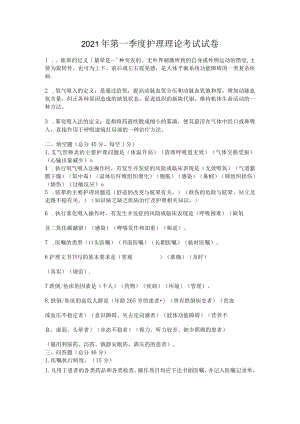 2021年第1季度护理试卷.docx