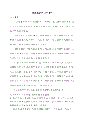 餐饮有限公司员工劳动条例.docx