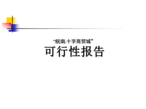 安徽郎溪县皖南十字商贸城项目可行性研究报告.ppt