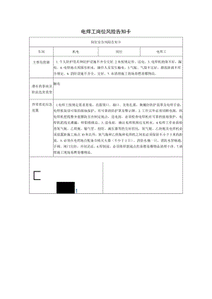 电焊工岗位风险告知卡2023.docx