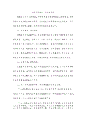 公司消防安全工作自查报告.docx