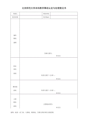 北京师范大学本科教学事故认定与处理意见书.docx