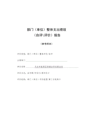 部门单位整体支出绩效自评评价报告.docx
