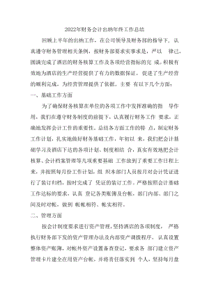 2022年财务出纳年终工作总结精编5份.docx