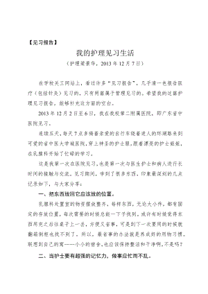 见习报告我的护理见习生活.docx