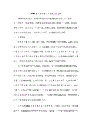 国企单位2022年汽车销售个人年终工作总结.docx