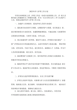 2023年护士护理工作计划 通用三篇.docx