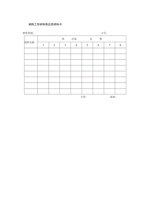 采购工作材料供应商资料卡.docx