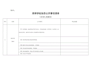 高等学校信息公开事项清单共10大类50条.docx