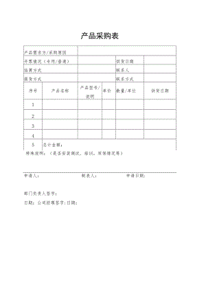 产品采购表.docx