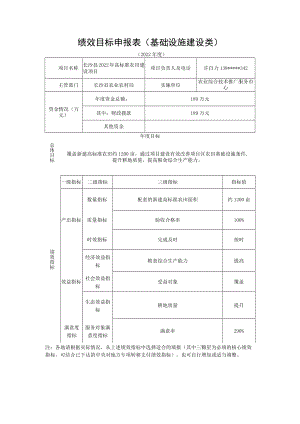 绩效目标申报表基础设施建设类）.docx