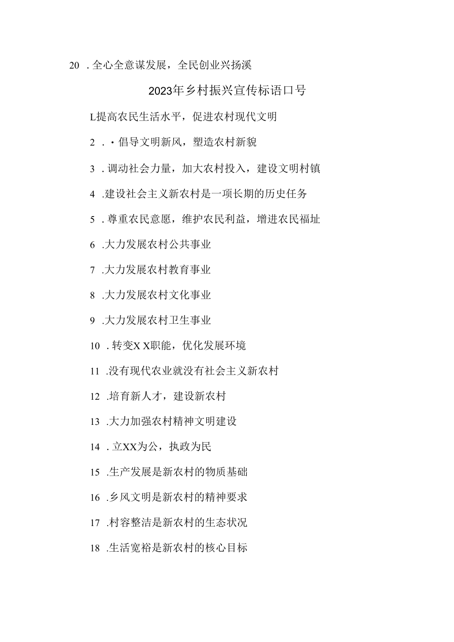 2023年乡村振兴宣传标语口号 (新编样板三份).docx_第2页