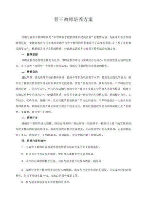 骨干教师培养方案.docx