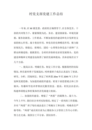 村党支部党建工作总结.docx