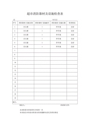 超市消防器材及设施检查表.docx