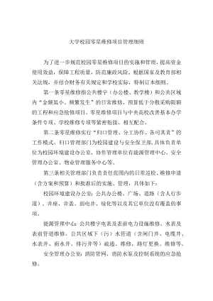 大学校园零星维修项目管理细则.docx