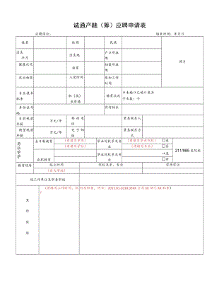 诚通产融筹应聘申请表.docx