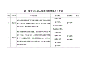 豆士溪流域主要水环境问题及任务分工表.docx