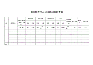 高标准农田水利设施问题排查表.docx