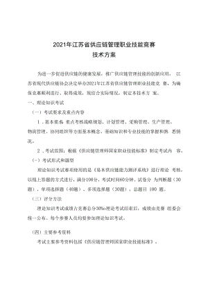2021年江苏省供应链管理职业技能竞赛技术方案.docx