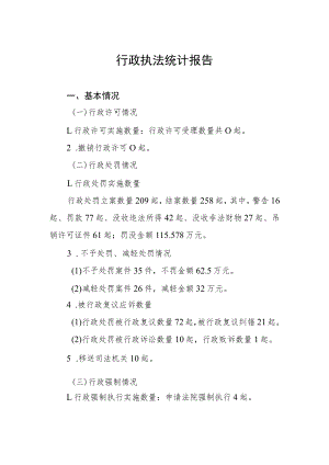 行政执法统计报告.docx