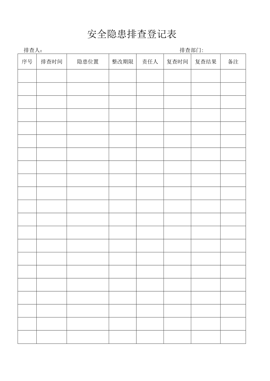 安全隐患排查登记表.docx_第1页