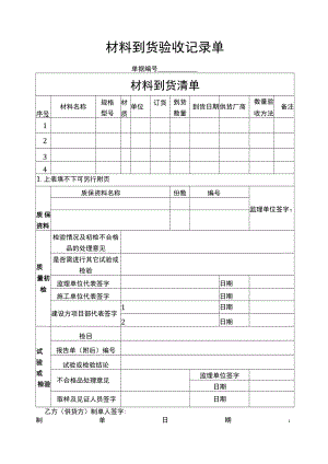 工程项目材料到货验收记录单.docx
