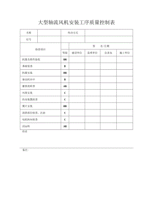 大型轴流风机安装工序质量控制表.docx
