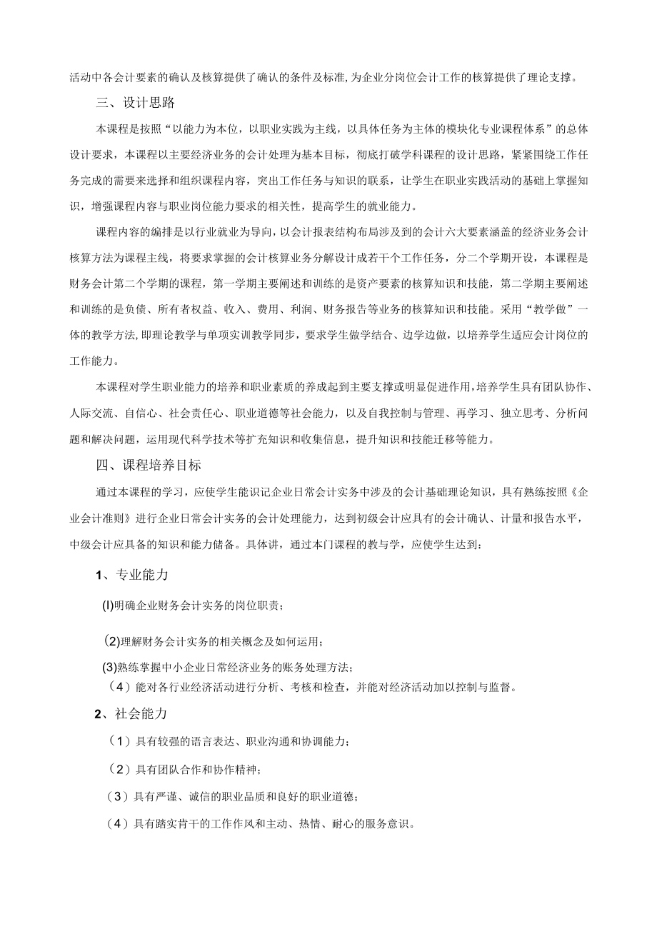 《财务会计（Ⅱ）》课程标准.docx_第2页