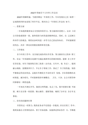 2022年民营单位驾驶员年终工作总结.docx