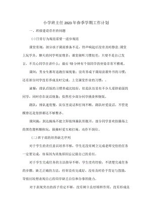 城区学校小学生2023年班主任春季学期工作计划汇编3份.docx