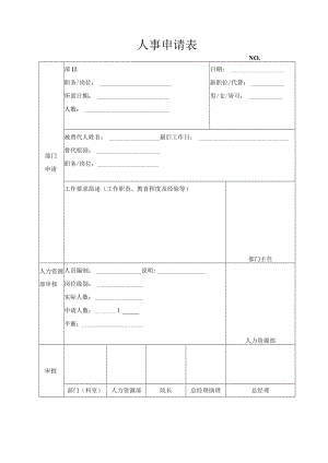 公司单位人事申请表.docx