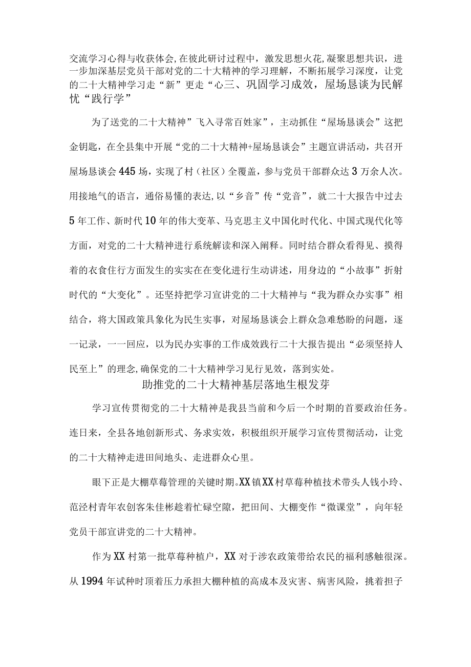 基层多举措推动党的二十大精神落地生根.docx_第2页