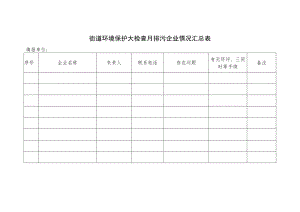街道环境保护大检查月排污企业情况汇总表.docx