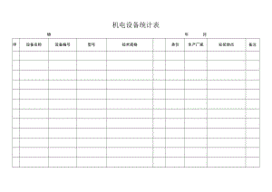 机电设备统计表.docx