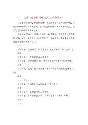 仓库作业流程考核方式（10个环节）.docx