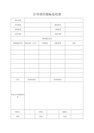 公司项目投标总结表.docx